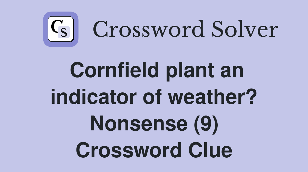 Cornfield plant an indicator of weather? Nonsense (9) Crossword Clue